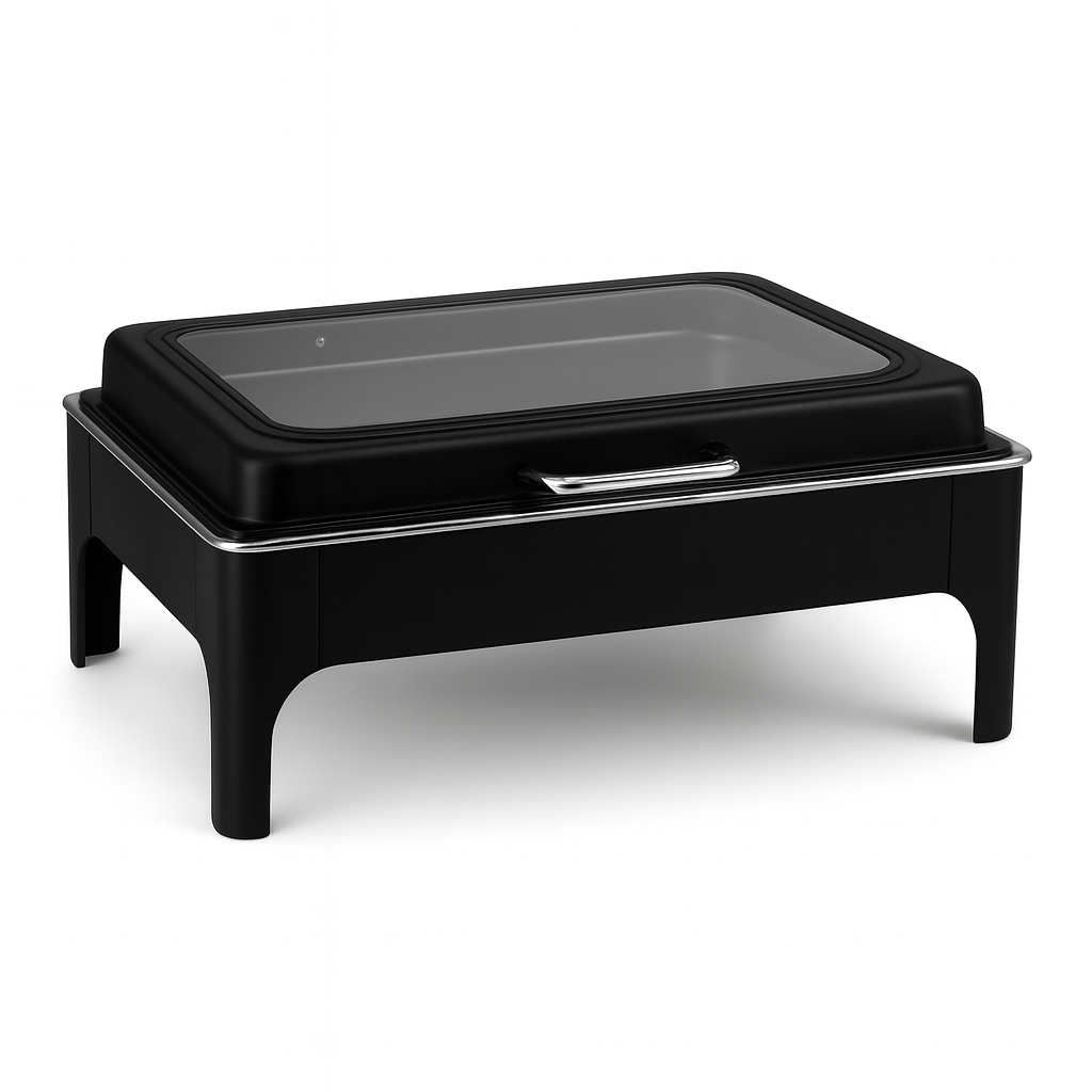 Crystal Crown Line - Rectangle Chafing Dish - Jet Black - 9L