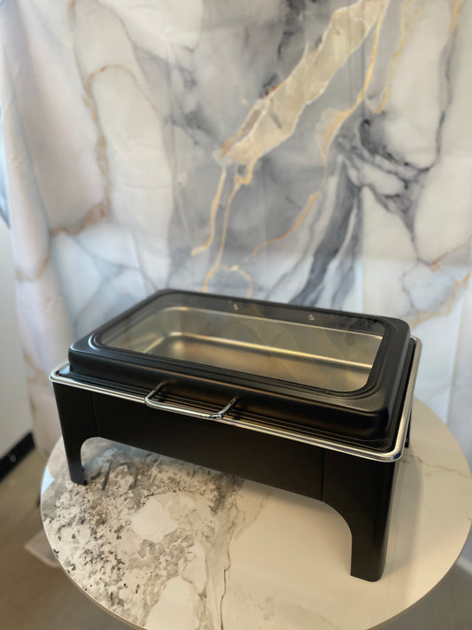 Crystal Crown Line - Rectangle Chafing Dish - Jet Black - 9L