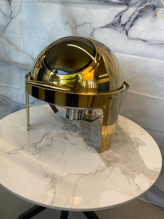Rolling Top Line - Round Chafing Dish - Gold - 6L