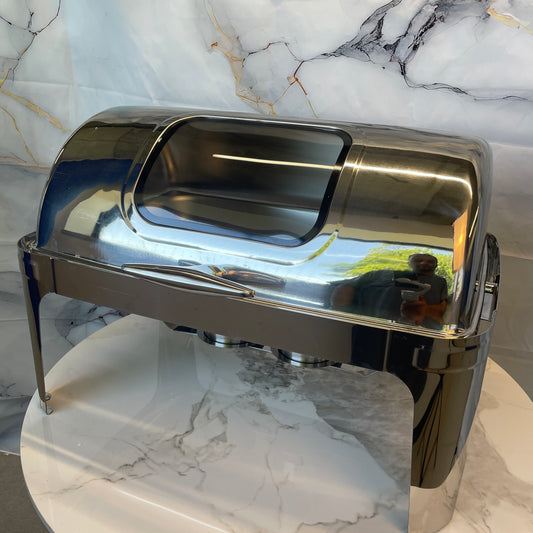 Rolling Top Line - Rectangle Chafing Dish - Silver - 9L