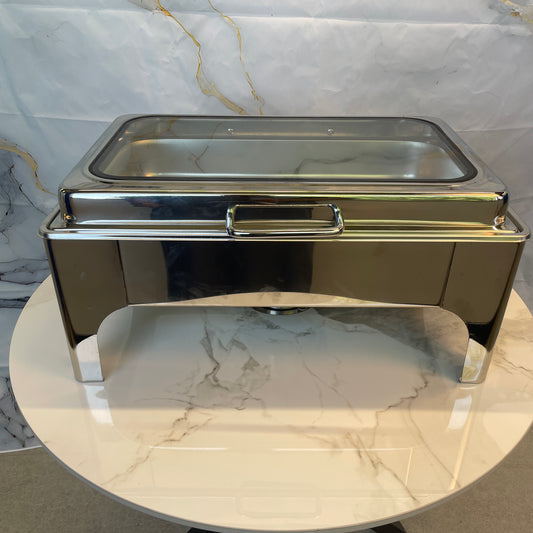 Crystal Crown Line - Rectangle Chafing Dish - Silver - 9L