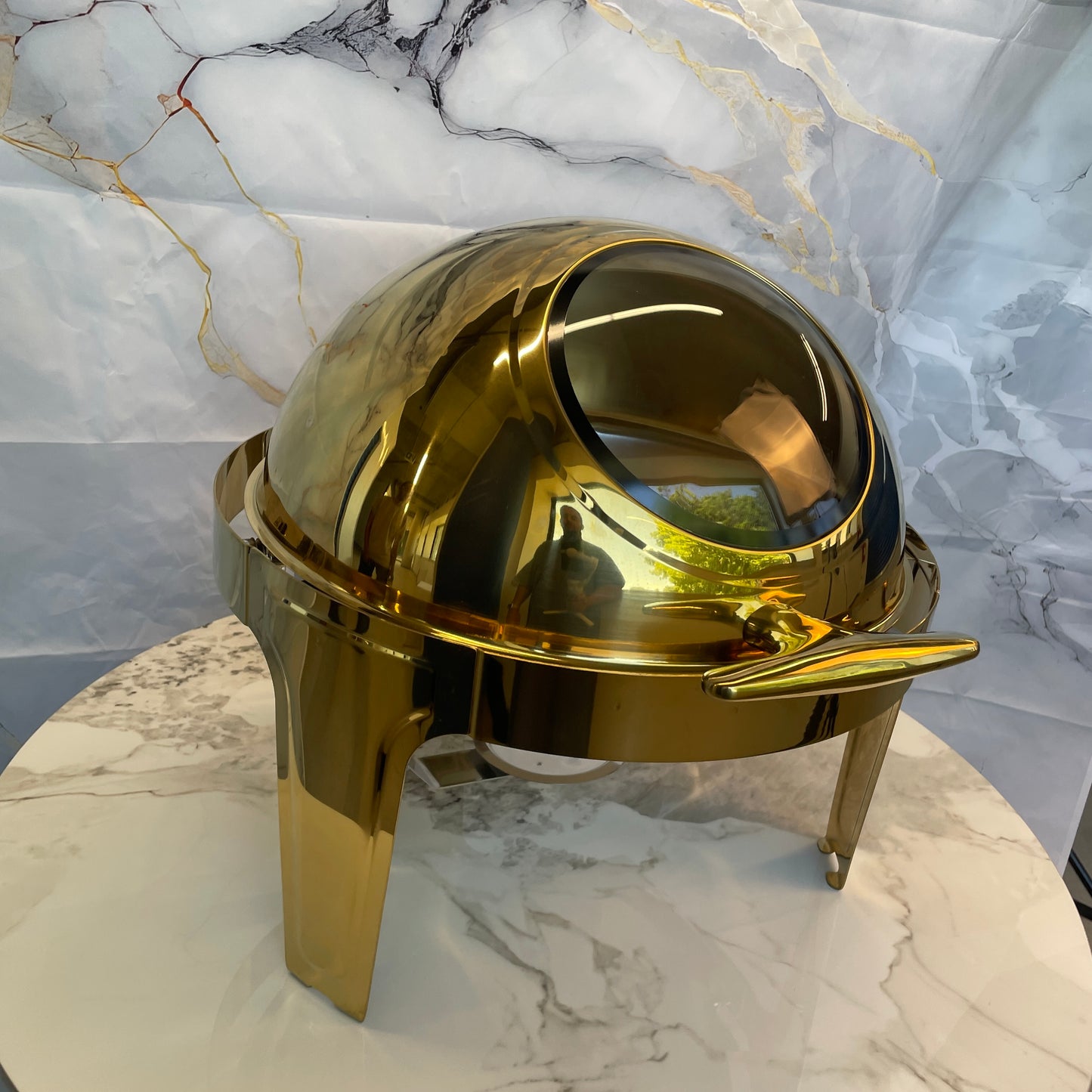 Rolling Top Line - Round Chafing Dish - Gold - 6L