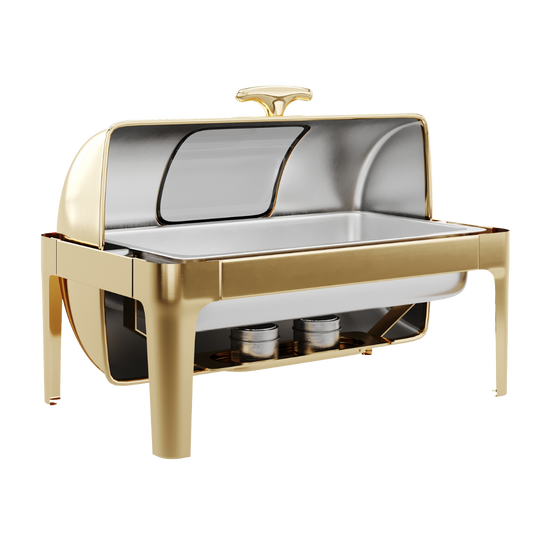 Rolling Top Line - Rectangle Chafing Dish - Gold - 9L