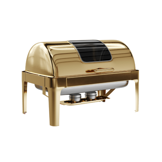 Rolling Top Line - Rectangle Chafing Dish - Gold - 9L