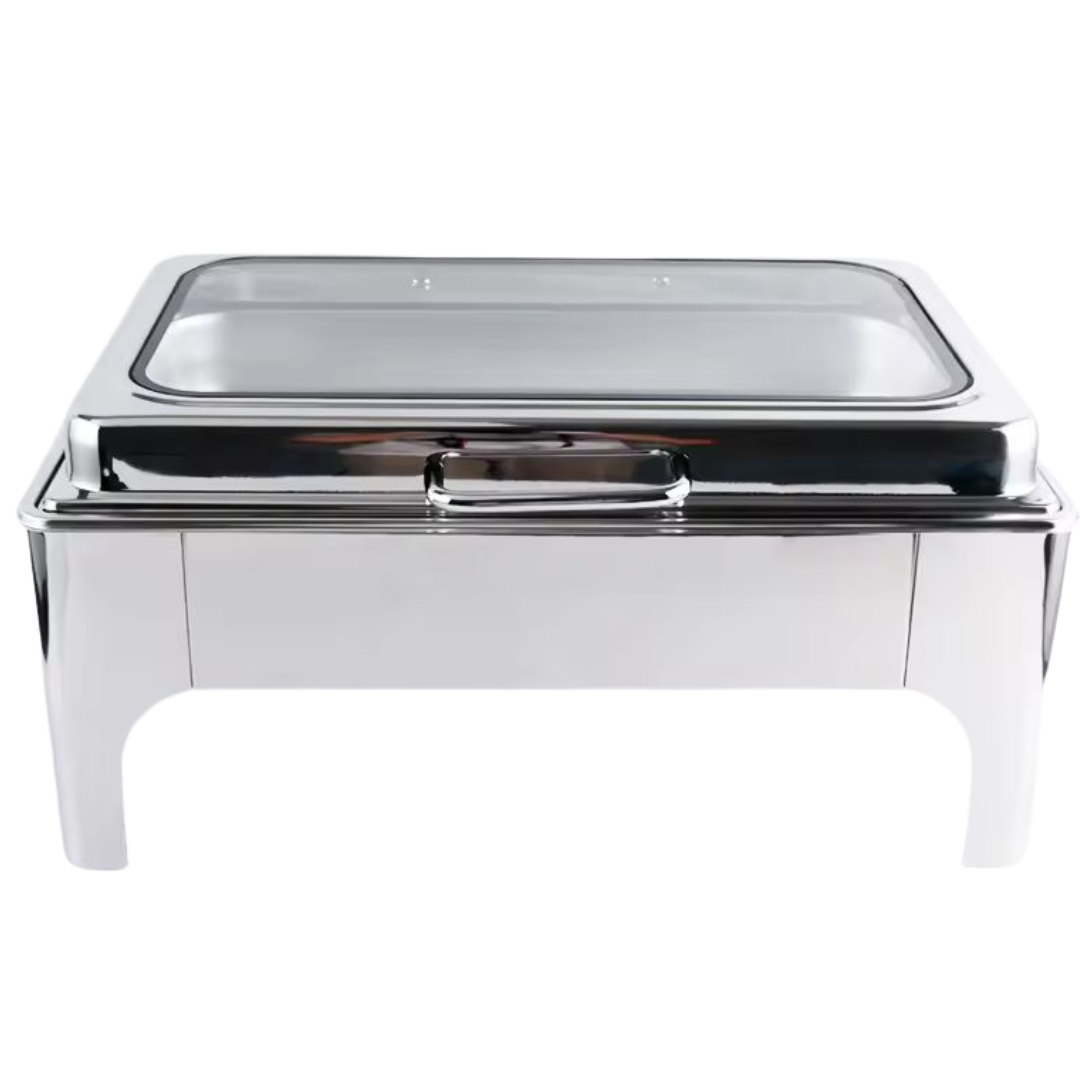 Crystal Crown Line - Rectangle Chafing Dish - Silver - 9L