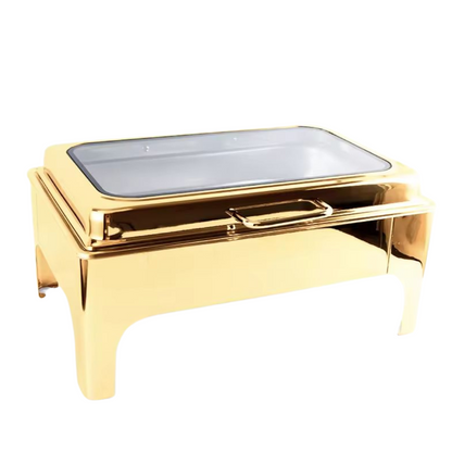 Crystal Crown Line - Rectangle Chafing Dish - Gold - 9L