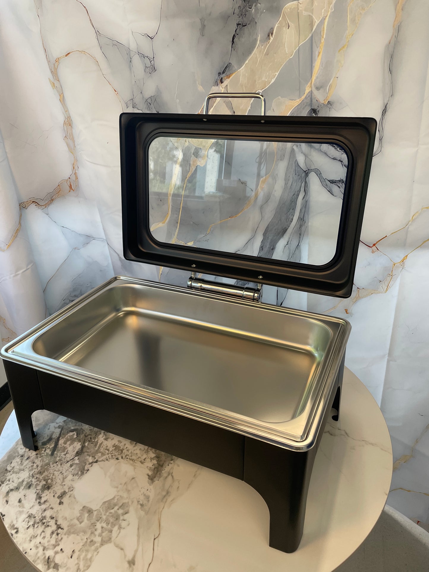 Crystal Crown Line - Rectangle Chafing Dish - Jet Black - 9L