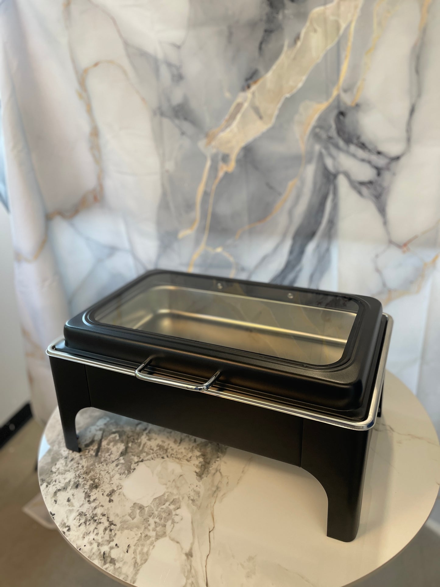 Crystal Crown Line - Rectangle Chafing Dish - Jet Black - 9L