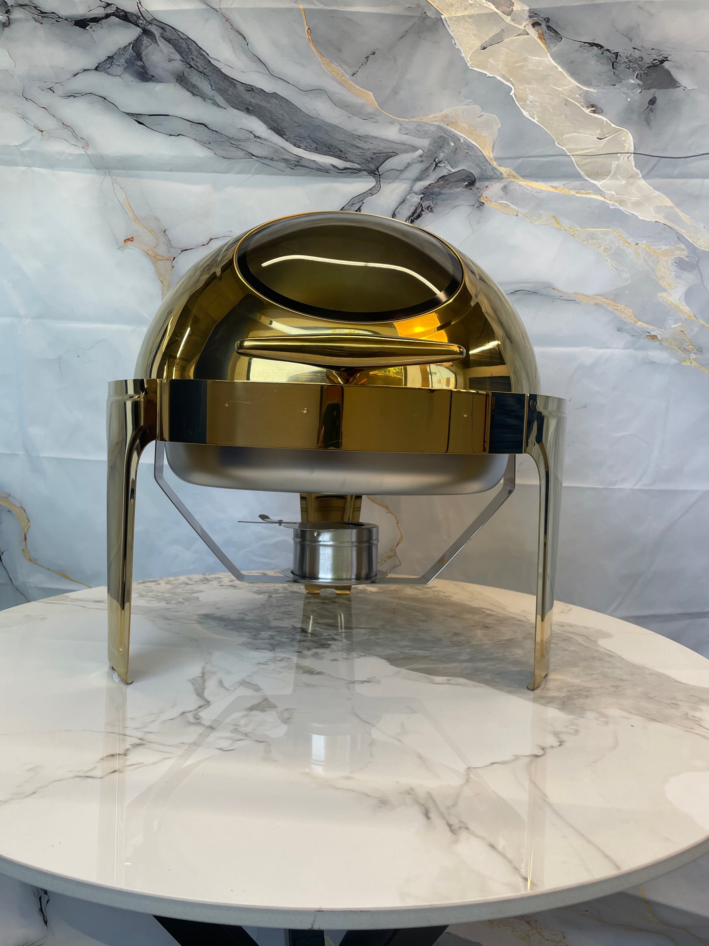 Rolling Top Line - Round Chafing Dish - Gold - 6L