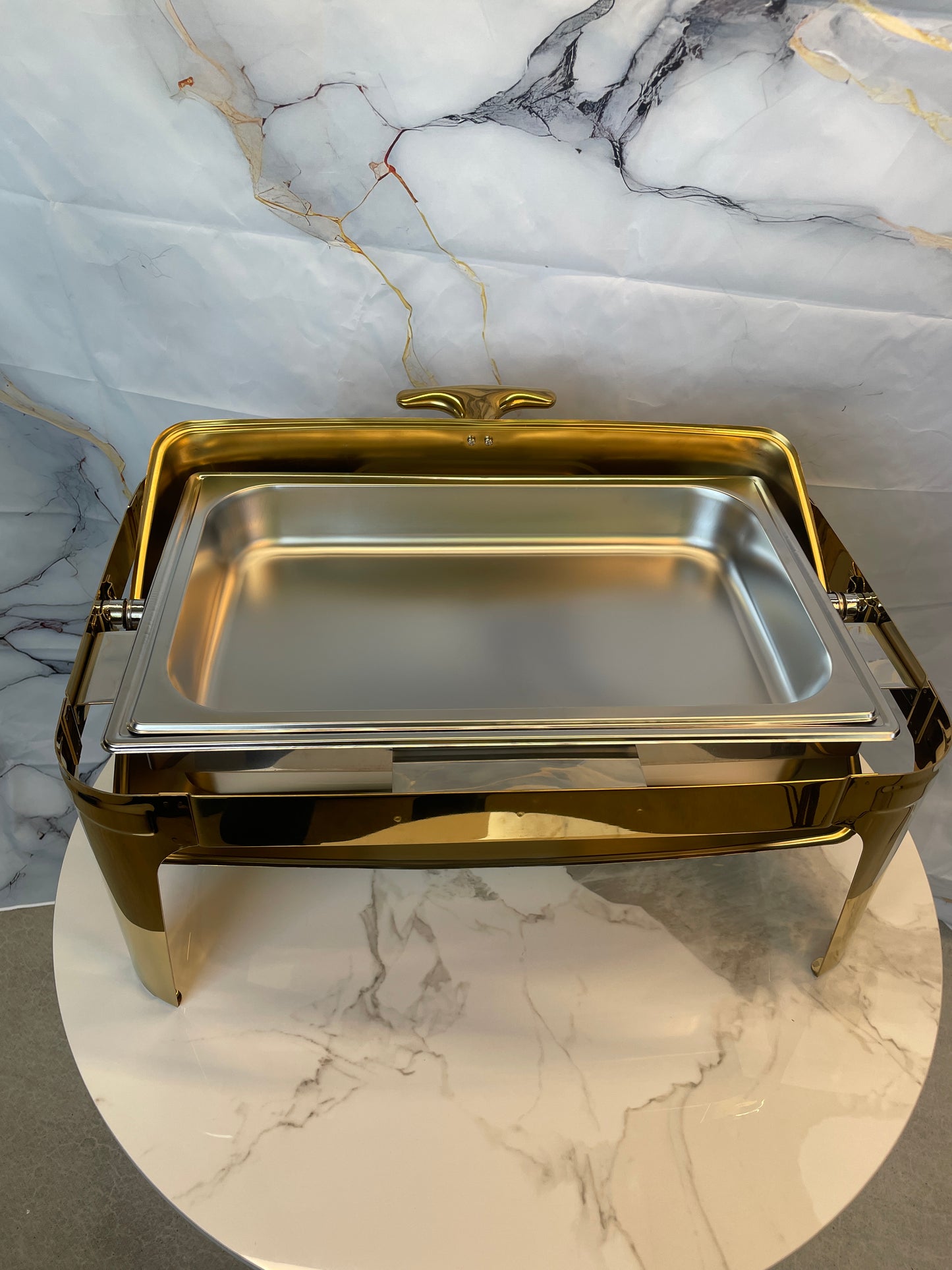 Rolling Top Line - Rectangle Chafing Dish - Gold - 9L