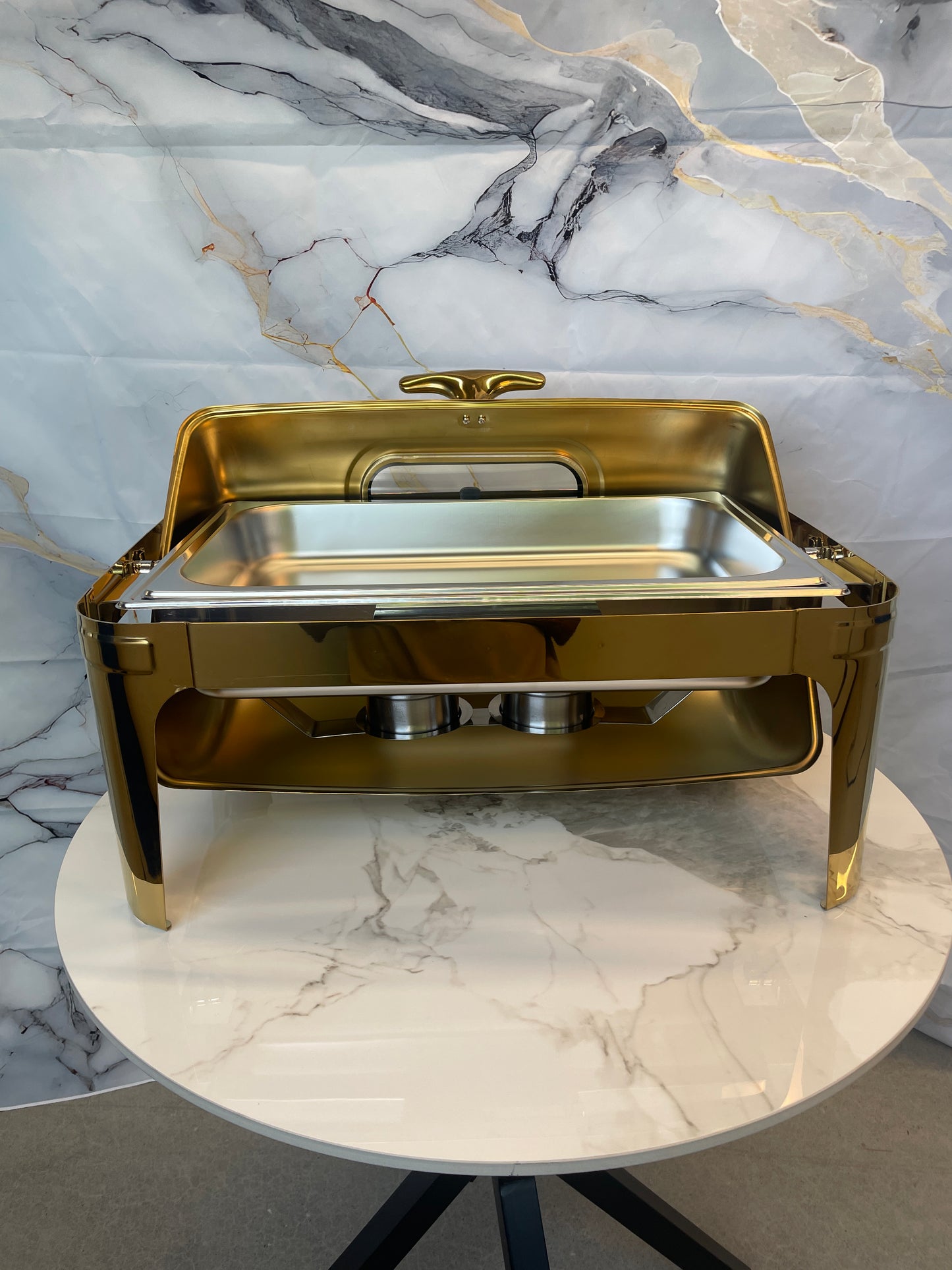 Rolling Top Line - Rectangle Chafing Dish - Gold - 9L