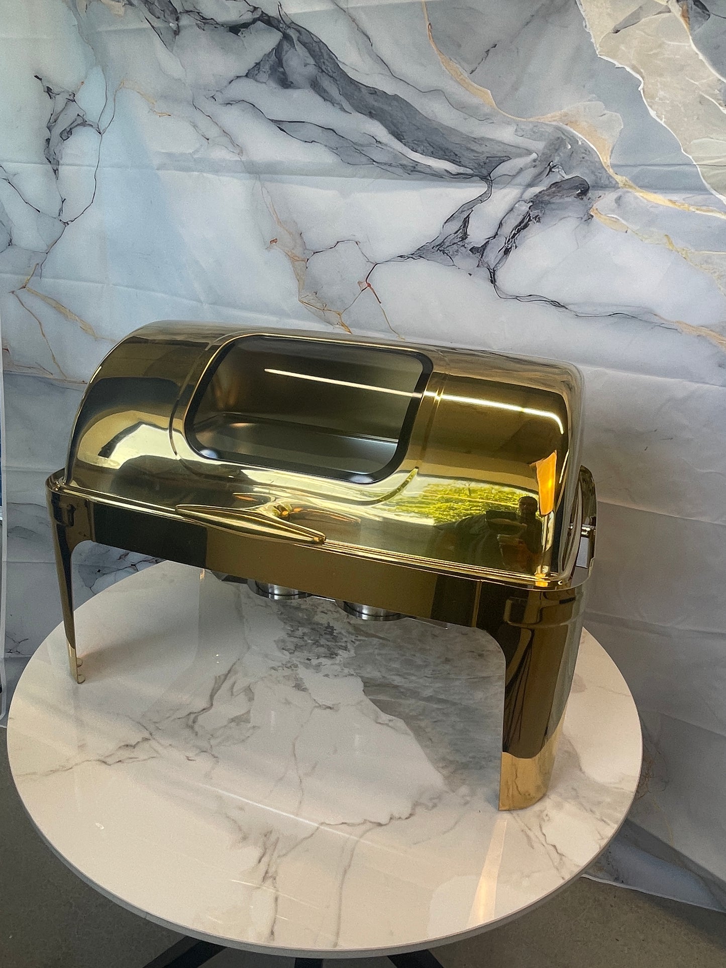Rolling Top Line - Rectangle Chafing Dish - Gold - 9L