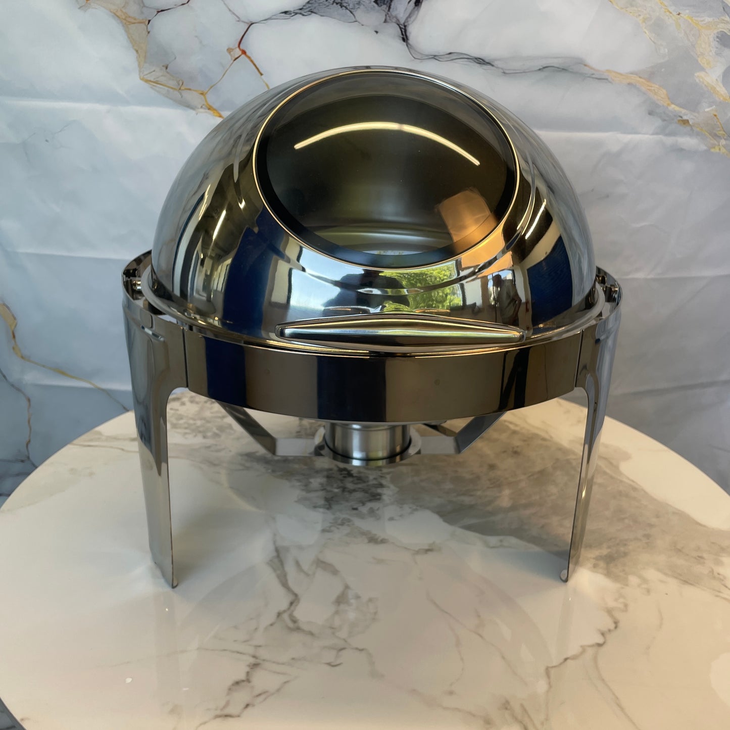 Rolling Top Line - Round Chafing Dish - Silver - 6L