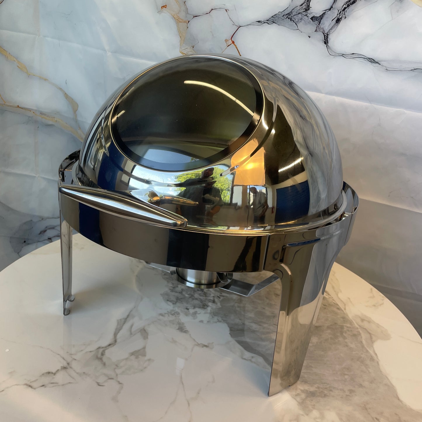 Rolling Top Line - Round Chafing Dish - Silver - 6L