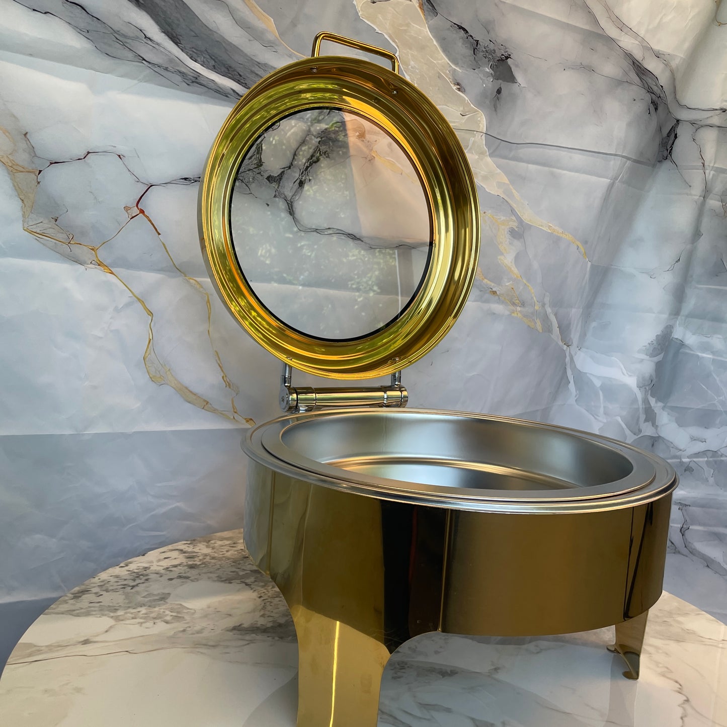 Crystal Crown Line - Round Chafing Dish - Gold - 6L