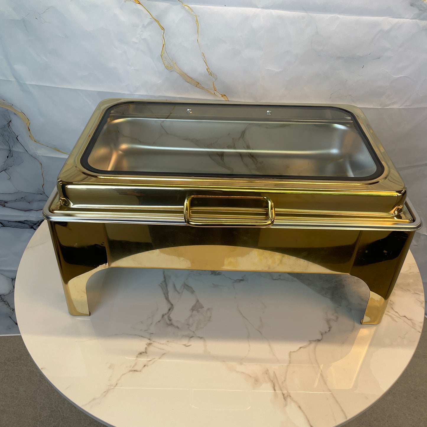 Crystal Crown Line - Rectangle Chafing Dish - Gold - 9L