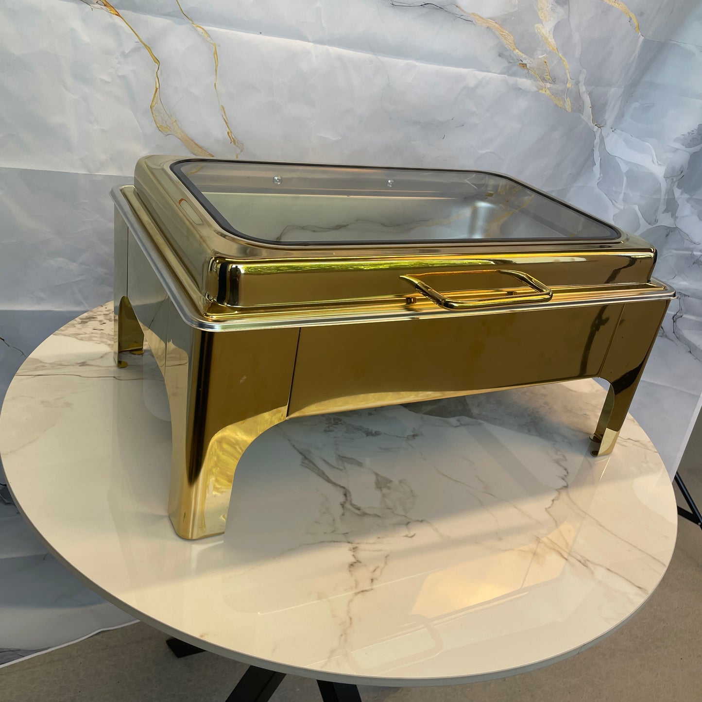 Crystal Crown Line - Rectangle Chafing Dish - Gold - 9L