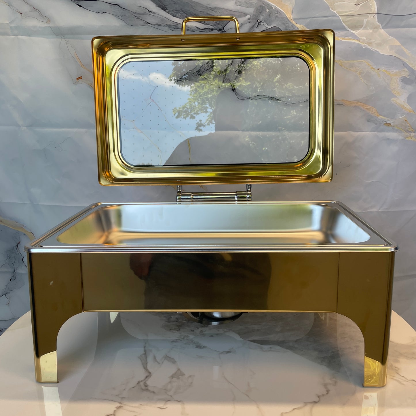 Crystal Crown Line - Rectangle Chafing Dish - Gold - 9L