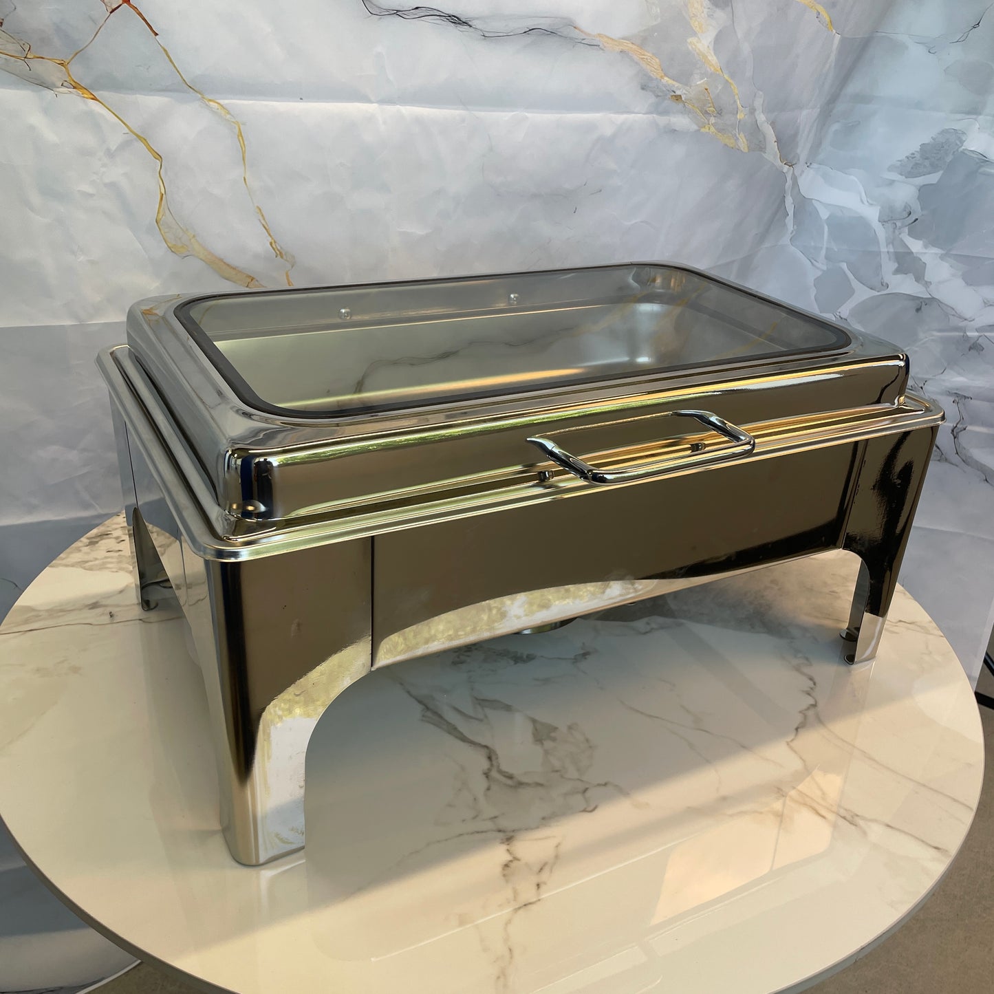 Crystal Crown Line - Rectangle Chafing Dish - Silver - 9L