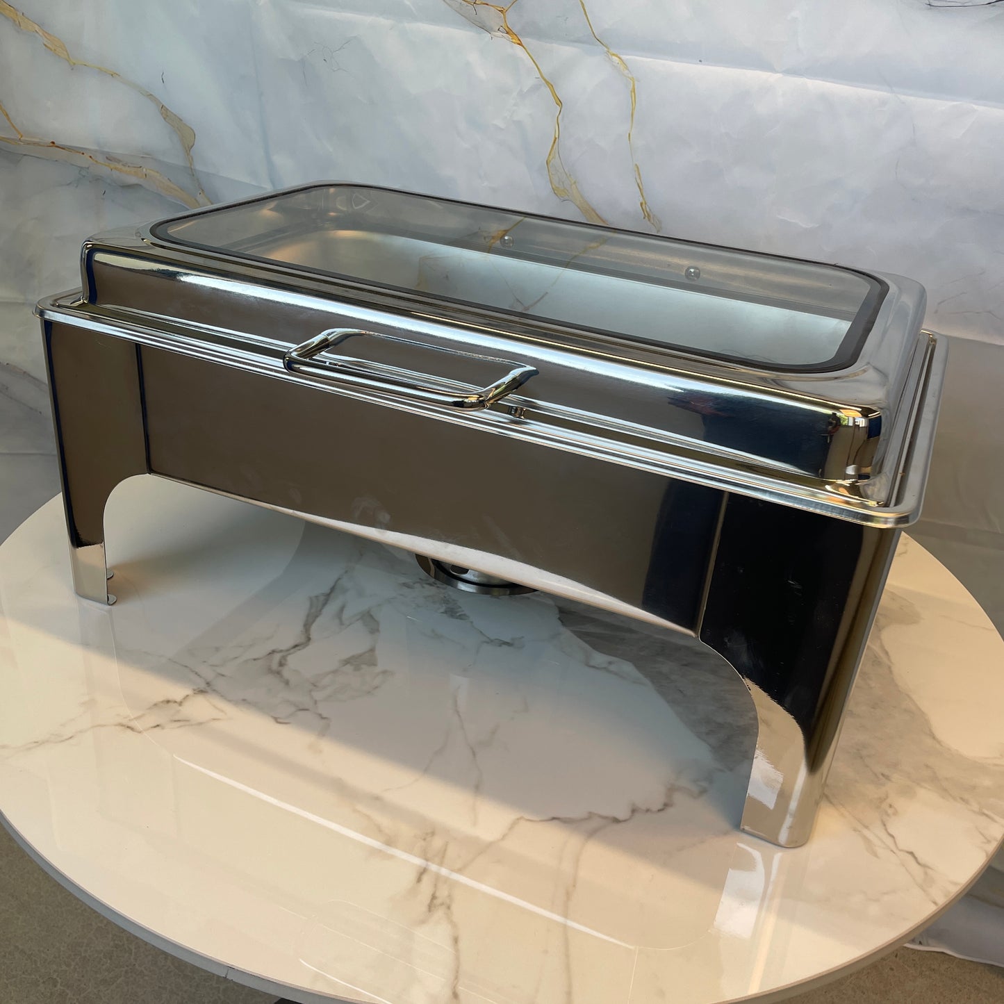 Crystal Crown Line - Rectangle Chafing Dish - Silver - 9L