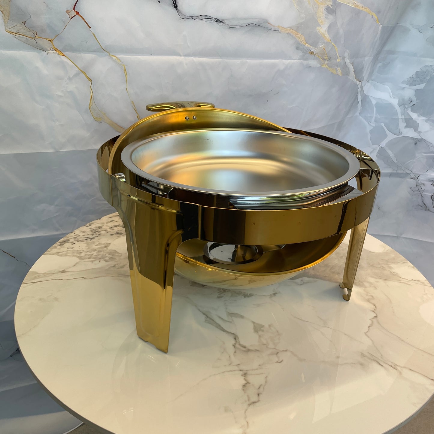 Rolling Top Line - Round Chafing Dish - Gold - 6L