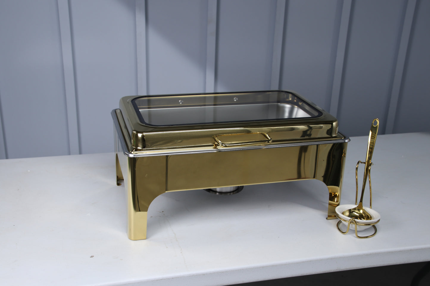 Crystal Crown Line - Rectangle Chafing Dish - Gold - 9L