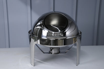 Rolling Top Line - Round Chafing Dish - Silver - 6L