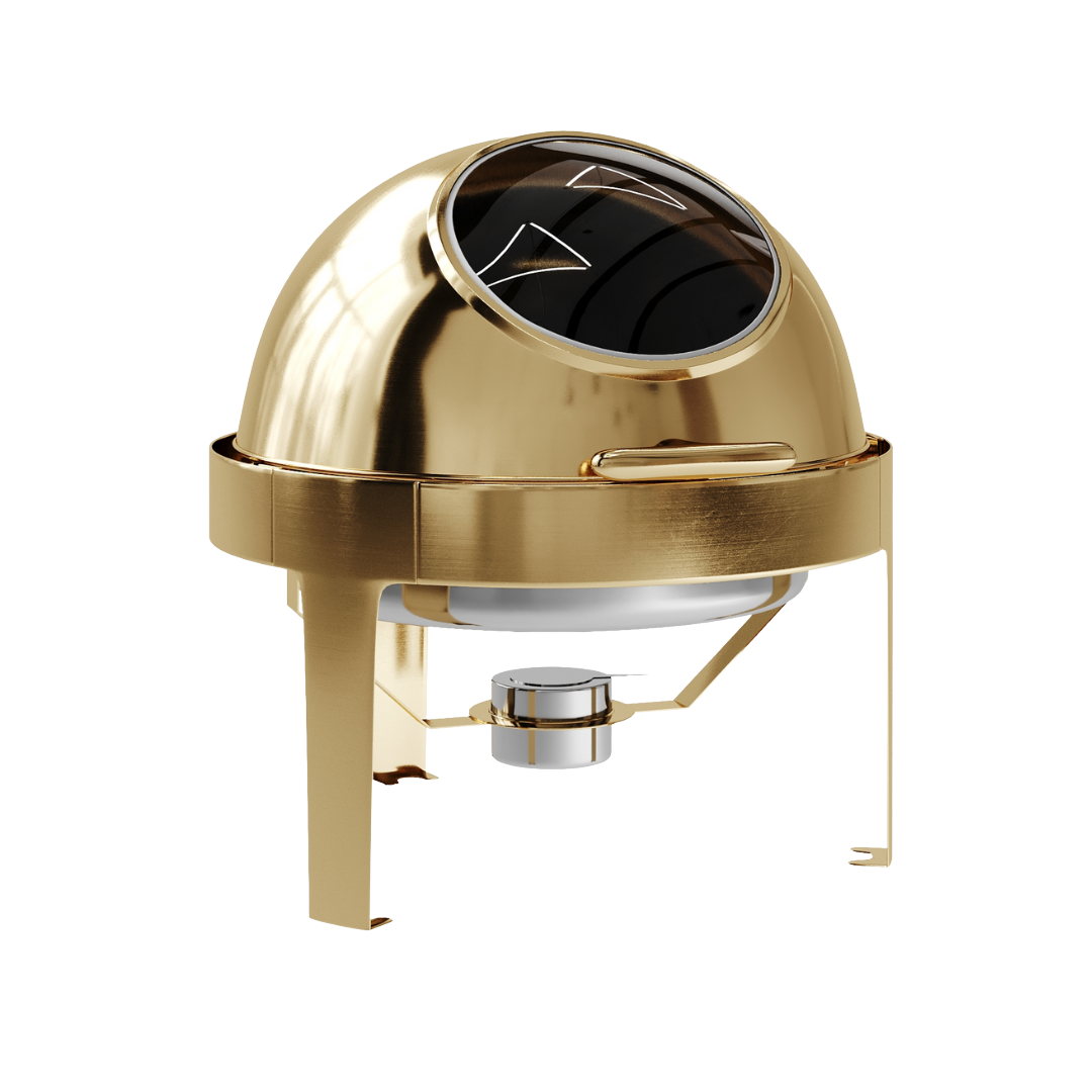 Rolling Top Line - Round Chafing Dish - Gold - 6L