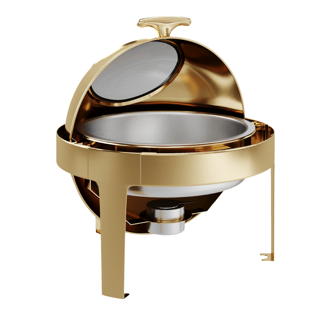 Rolling Top Line - Round Chafing Dish - Gold - 6L
